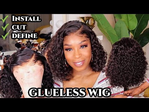SAVE YOUR EDGES!! Glueless Wig Melt 😍 Short Curly Bob - DETAILED Lace Wig Install