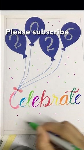 Easy New year Card writing in calligraphy for beginners #handwriting #calligraphy #art