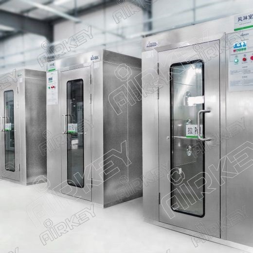 Automatic Cleanroom Air Shower Chamber with Sensor Door and HEPA Filtration System
