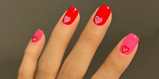 20 Short Nail Ideas for February, From Valentine's Day Hearts to Pin-Up Polka Dots