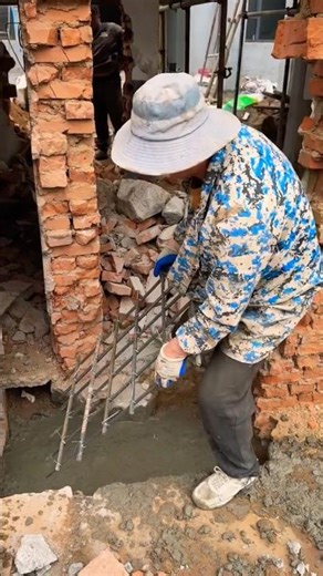 How to build new footings along walls in risky homes | Brick wall Repair Footing #shorts