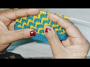 Two colour woolen design for beginners