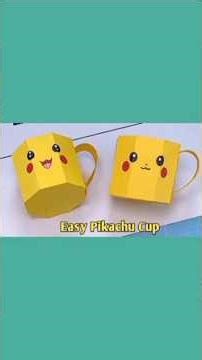 Making a Pikachu Paper Cup ✂️ | Easy Paper Craft for Kids #papercrafter #paperart #Shorts