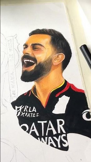 VIRAT KOHLI with IPL Trophy Drawing,🏆 #shorts #art #drawing #viratkholi