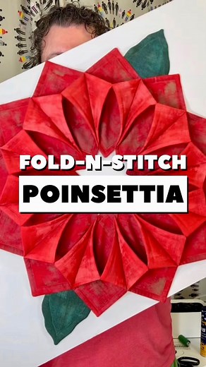 4.7K views · 213 reactions | Made this Fold-n-Stitch Poinsettia wreath out of Moda Grunge and I’m obsessed.  Looks fancy but it’s actually super easy once you get the folds going, and the Grunge texture makes it pop. Everything I used is in my shop, and my Black Friday sale just started: 20–35% off sitewide. Full tutorial is already up on my YouTube!  | Mx Domestic | Facebook