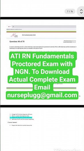 ATI RN Fundamentals 2023/2025 Proctored Exam with NGN 70 Questions and Answers