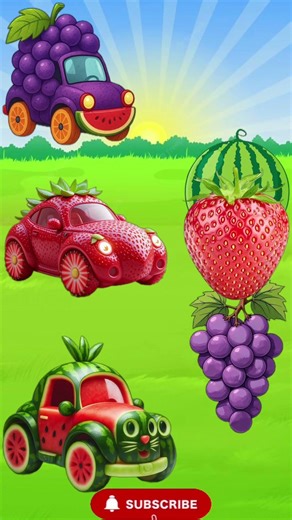 🚗🍇 Wrong Match! Can You Fix the Fruit Cars? ❌🍓#shorts