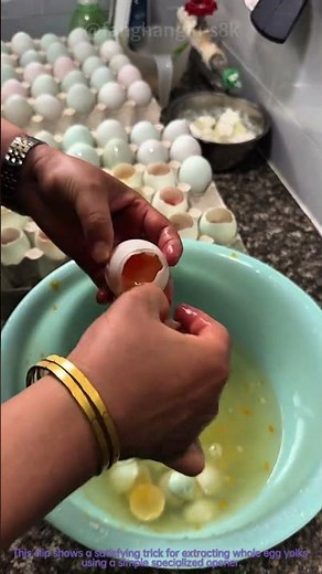Clever kitchen tool for clean egg yolk extraction