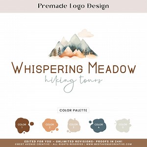 Watercolor Mountain Logo Design: Rustic Forest, Nature Photography (digital Files Included) - Etsy