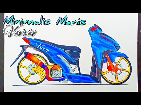 VARIO MODIF MINIMALIS. menggambar motor modif, menggambar motor drag, DRAWING BIKE, menggambar motor