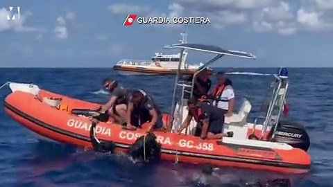 Italian coast guard deploy underwater robots to search sunken superyacht