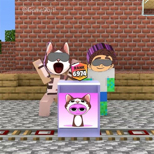 Sprunki Pop Cat and Sprunki Luca guess the character in the box to level up their rank! 😄😁