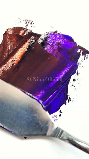 💜🤎💙 mixing acrylics: Burnt Sienna + Purple + Black on paper ‪@st.nina.official‬