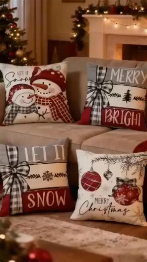 Bring festive cheer into your home with this Christmas cushion cover! Vibrant colours that won't fade, made from high-quality blended fabric. Soft and crease-resistant, it can withstand repeated washing and wear without pilling – perfect for year after year! Give your home a new look now and create a festive atmosphere with ease  | Caorchareb-A | Facebook