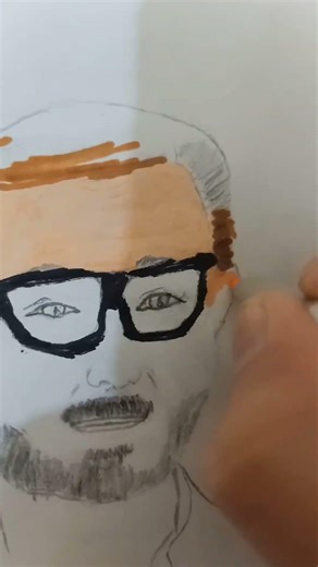 رسم الفنان احمد زاهر من مسلسل لعبه وقلبت بجد