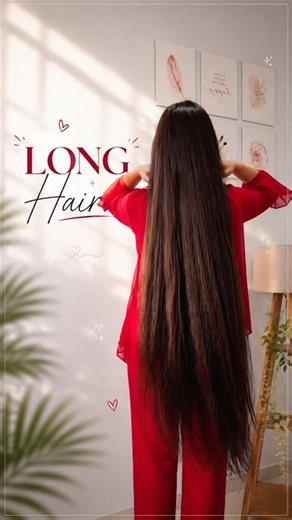 Red Dress Magic ❤️ Long Hair Goals ✨ #shorts #longhair