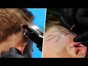 GETTING HIS HEAD SHAVED AND TATTOOED