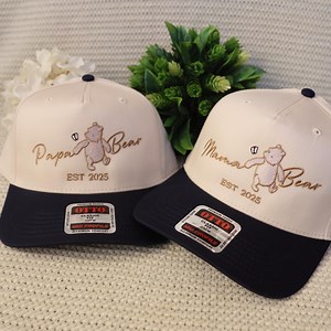 Winnie the Pooh Mama Bear & Papa Bear Hat 2026 | Adjustable Unisex Embroidered Snap Back Cap - Etsy