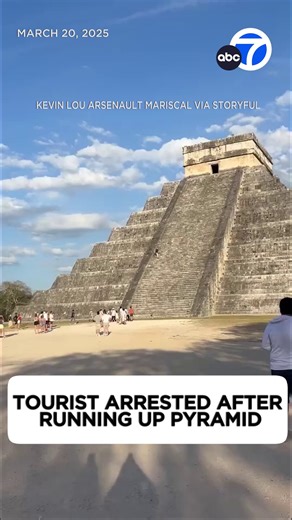 1.6M views · 16K reactions | A German tourist ignored the rules at Mexico's Chichén Itzá archaeological complex last week by climbing the sacred Mayan pyramid, El Castillo. | ABC7 | Facebook