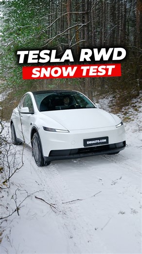 How did the RWD Model Y handle the winter test? Watch the full video: https://youtu.be/-HqRPWvED-k | Enhance Automotive