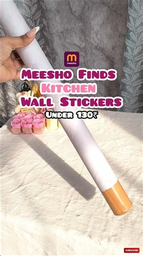 Marble Kitchen 🔪 Wall 🧱 Stickers Under 150 Oil Proof Budget 💰 Makeover Meesho Finds #uniquetexture