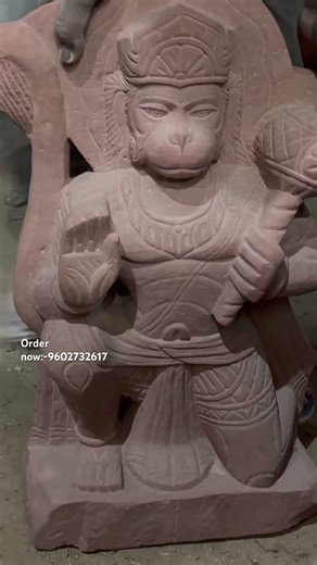 Red stone hanuman murti #bhanwarsa_marble #art