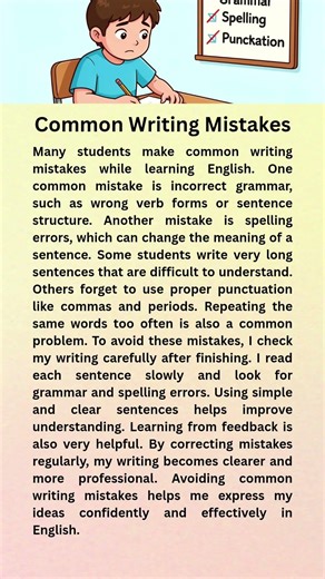 Common Writing Mistakes ✍️❌ | Improve Your English Writing #shorts #writing #mistakes