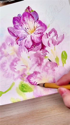Spring Watercolor Flower Drawing Tutorial