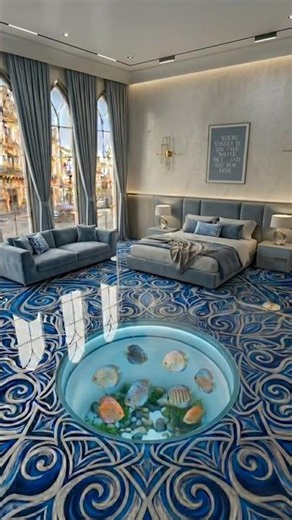 Luxury Floor Aquarium Transformation #interiordesign #aquarium #shorts #viral #satisfying