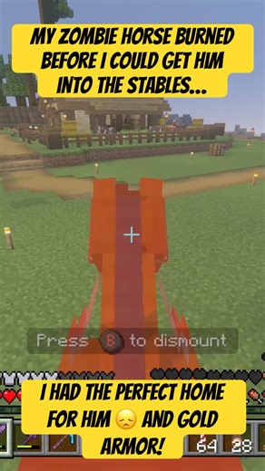 The poor zombie horse burned in the sun 😞#zombiehorse#minecraft#minecraftclips