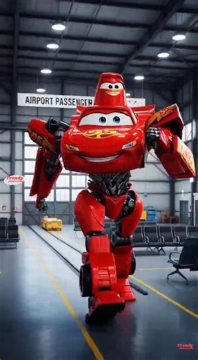 Lightning McQueen Eater Transformers Airport Passenger Shuttle | Coffin Dance Song #mcqueen #shorts