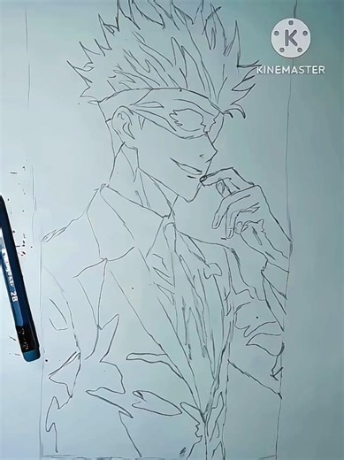 How to Draw Gojo Satoru Ultimate Anime Sketch Tutorial GojoSator DrawingStepby StepJujutsuKaisenArt