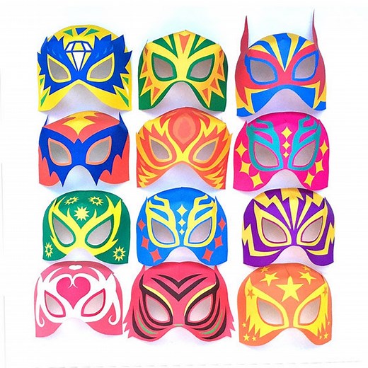 12 Printable Lucha Libre Masks & Cuffs: DIY Costume Templates (PDF) - Etsy