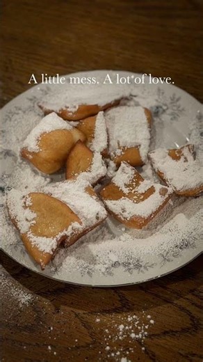 Late night beignets in our kitchen 🤍Rooted Recipe Vol. 03 — another page for the binder.