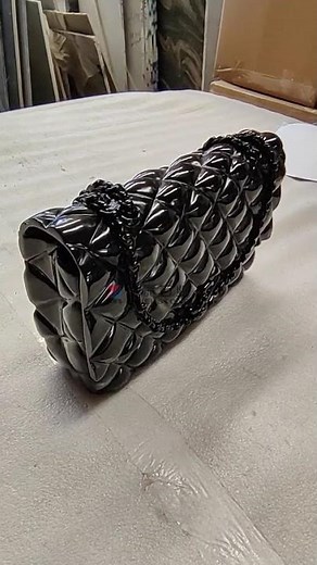 Luxury Carved Nero Margiua Marble Bag Sculpture