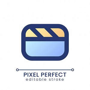 Video file pixel perfect gradient fill ui icon. Film production software. Footage editing. Computer data. Modern colorful line symbol. GUI, UX design for app, web. Vector isolated editable RGB element