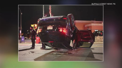 Man taken to ECMC after rollover crash in Buffalo