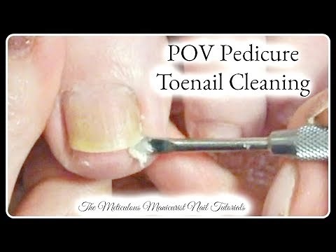 POV Salon Pedicure Tutorial Up Close Big Toenail Cleaning Real Time