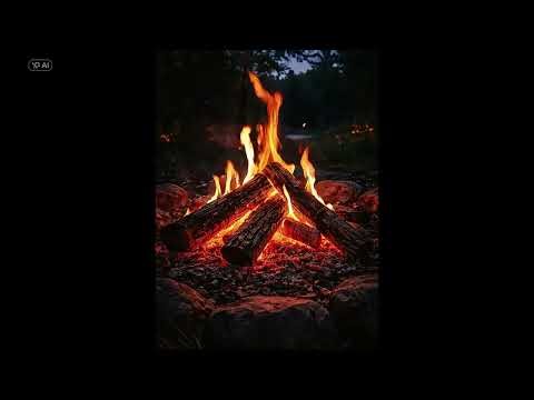 4K Red Wood Fire Video 🔥 Intense Crimson Flames & Natural Fire Ambience
