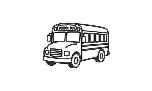 School Bus Outline Machine Embroidery File Download | 7 Sizes - Etsy