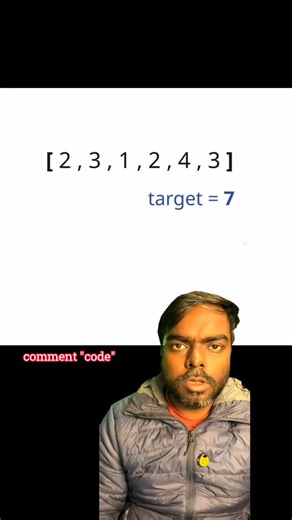 Rakesh Kumar on Instagram: "Minimum Size Subarray Sum | Leetcode 209 #dsa #coding #softwaredeveloper #backenddeveloper #softwareengineer"