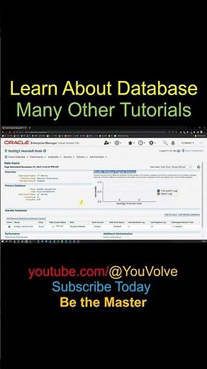 Oracle Data Guard Administration and Monitoring Using OEM Short #oracle19c #dataguard #database