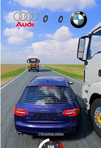 Safe Car Overtaking: Audi vs BMW in BeamNG Drive