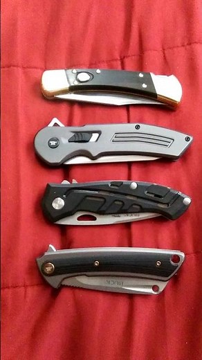 Buck 110 Automatics and 3 Buck assisted opening Knives.