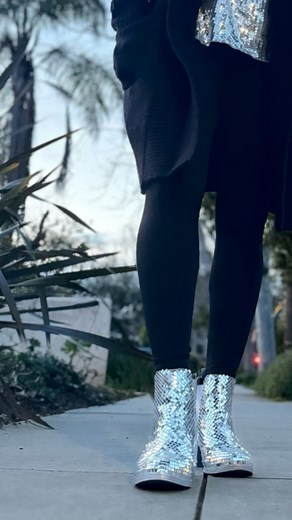 When the attire calls for “party shirts” you of course have to break out the disco boots for their debut! 🪩 💃🏻 Also why don’t I ever take enough pictures? 😭 #sanfrandisco #discoboots #thediscolifechoseme #diyboots #partyshoes #thriftedfinds #celebrationoflife #whatwouldandydo #choosekindness | Selene Builds Things