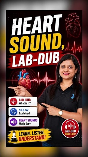 LUB vs DUB: Difference Between First & Second Heart Sounds! 🫀 | NEET Biology #neet #shorts