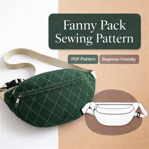 Fanny Pack Sewing Pattern PDF | Beginner Sling & Crossbody Bag | Easy Waist Bag Tutorial | Instant Download - Etsy