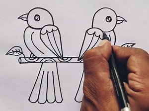 Love Birds Drawing 👌👌 #drawing #artwork #painting | Drawing Teacher