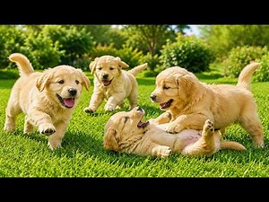 🐶💛 Adorable Dogs Playing on Green Grass – Cute Puppy Video Collection – Relaxing Dog Video