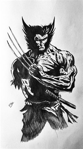 Wolverine Sketch easy #shorts #youtubeshorts #wolverine